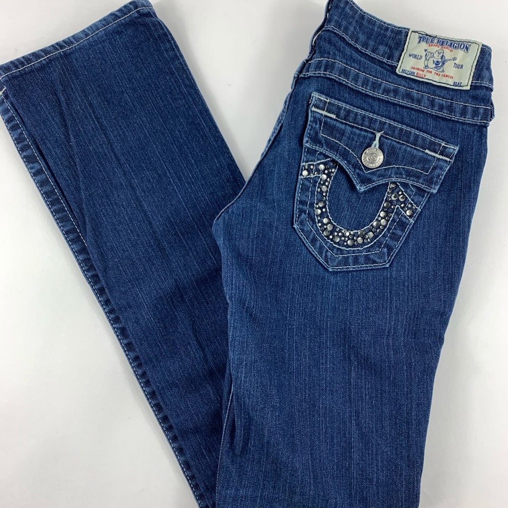 True Religion BILLY Studded Rhinestone Jeans 27
